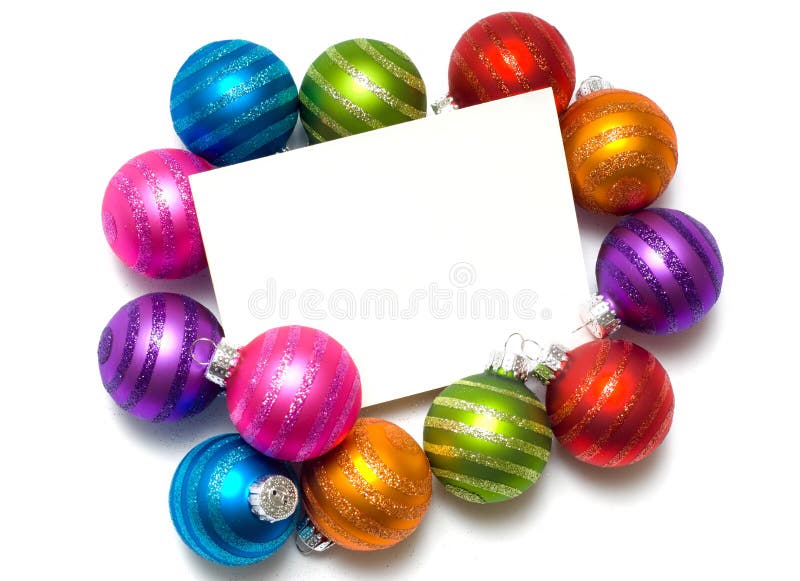 Nota-Tarjeta de la bola de la Navidad foto de archivo libre de regalías Nota-Tarjeta de la bola de la Navidad foto de archivo libre de regalías