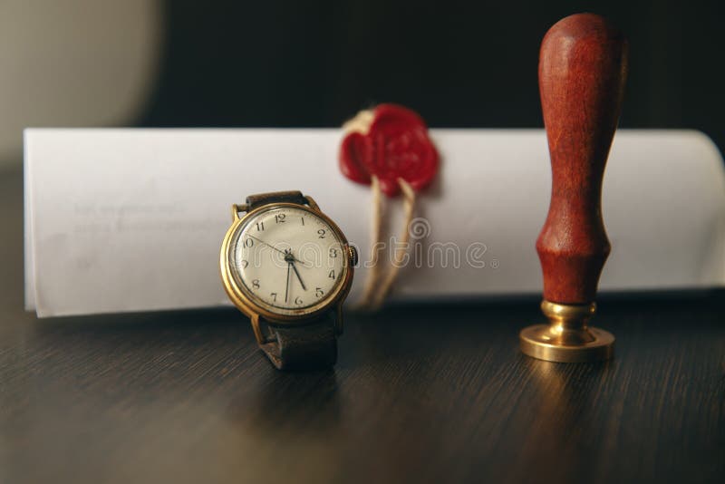 Notary`s Public Pen and Stamp on Testament and Last Will. Notary Public