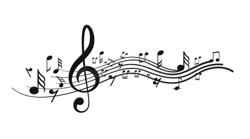 Notas da música com ondas ilustração royalty free Notas da música com ondas ilustração royalty free