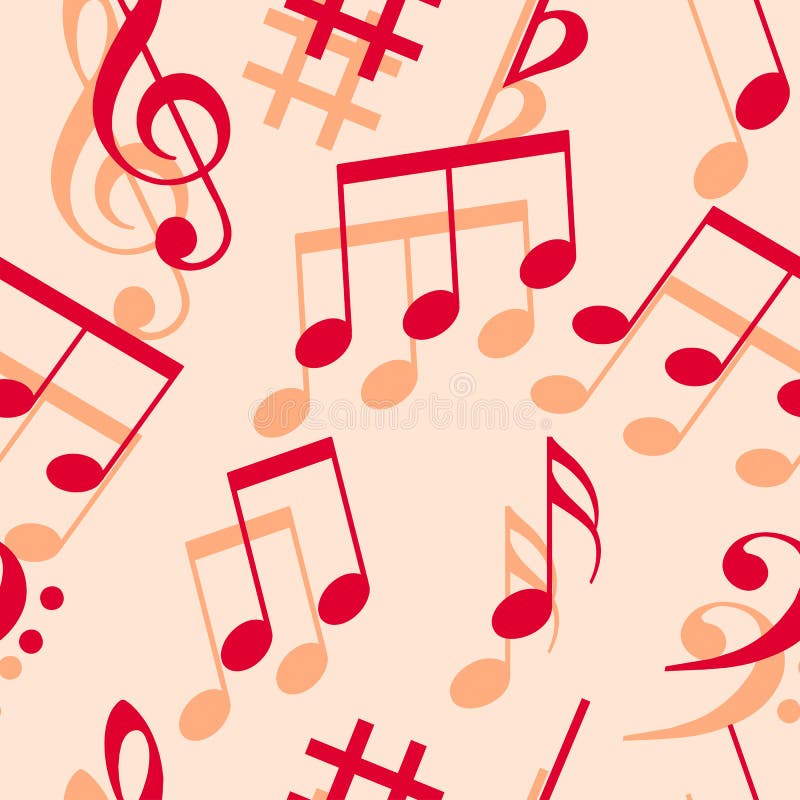 Notas musicais. Papel de parede contínuo ilustração stock
