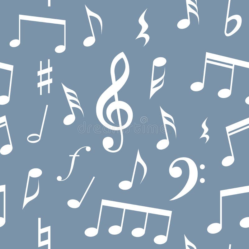 Notas de la música y diseño inconsútil del modelo de los símbolos Color de fondo completamente editable del terraplén y, fondo az ilustración del vector