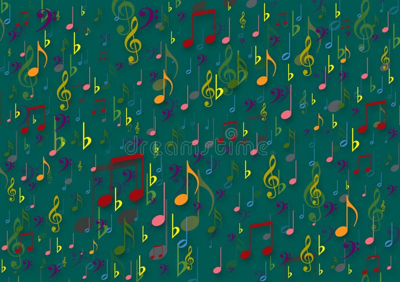 Notas De Música Fondo De Patrón Aleatorio Para Fondos De Pantalla Stock de  ilustración - Ilustración de notas, fondo: 189463580