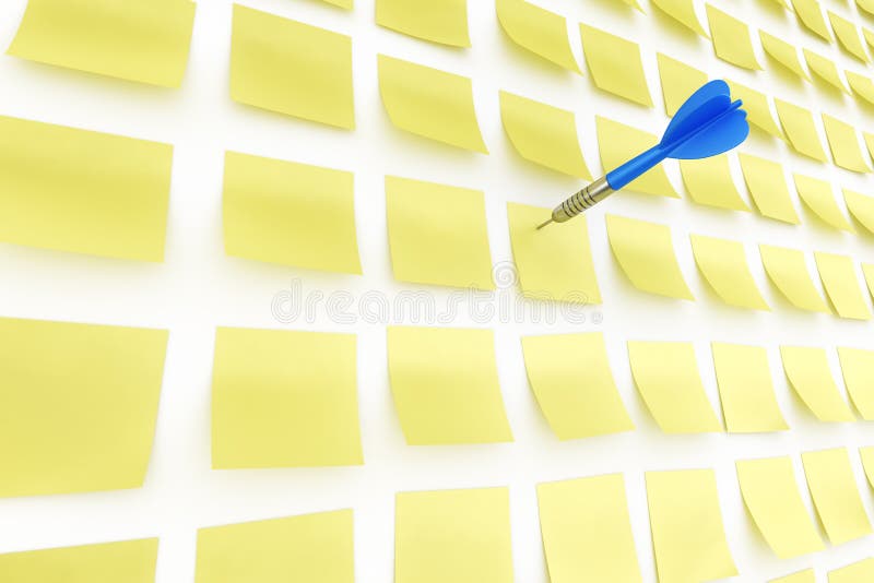 Post-its com dardo ilustração stock