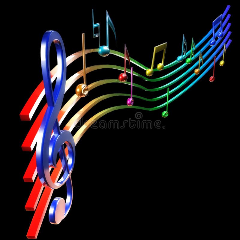 Notas musicais de Colorfull ilustração royalty free Notas musicais de Colorfull ilustração royalty free