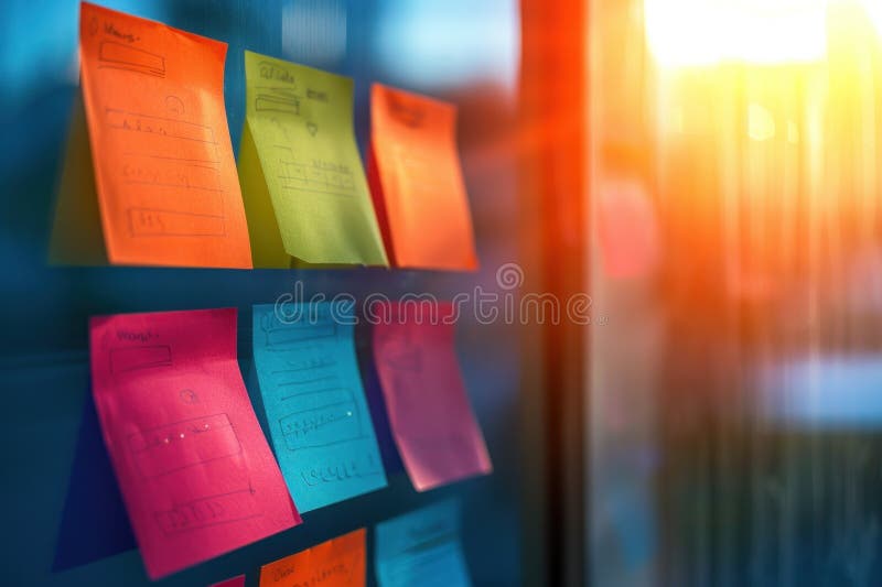 Notatka dotycząca efektywnej organizacji koncepcji i przypomnień zdjęcia royalty free