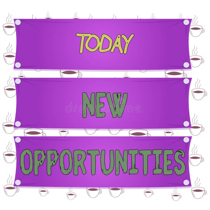 Writing note showing New Opportunities. Business concept for exchange views condition favorable for attainment goal Wooden panel attached nail on colorful background plank wood. Writing note showing New Opportunities. Business concept for exchange views condition favorable for attainment goal Wooden panel attached nail on colorful background plank wood