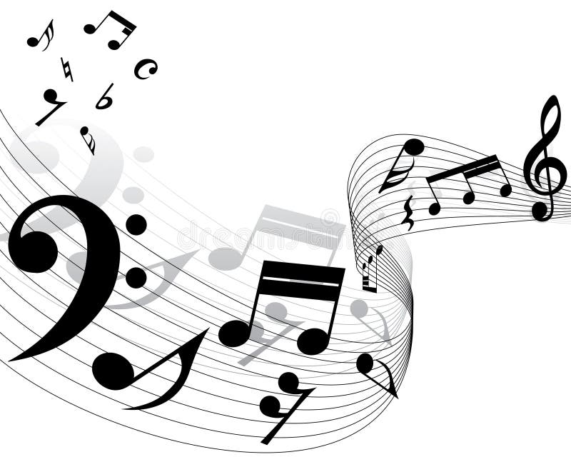 Vector musical notes staff background for design use. Vector musical notes staff background for design use