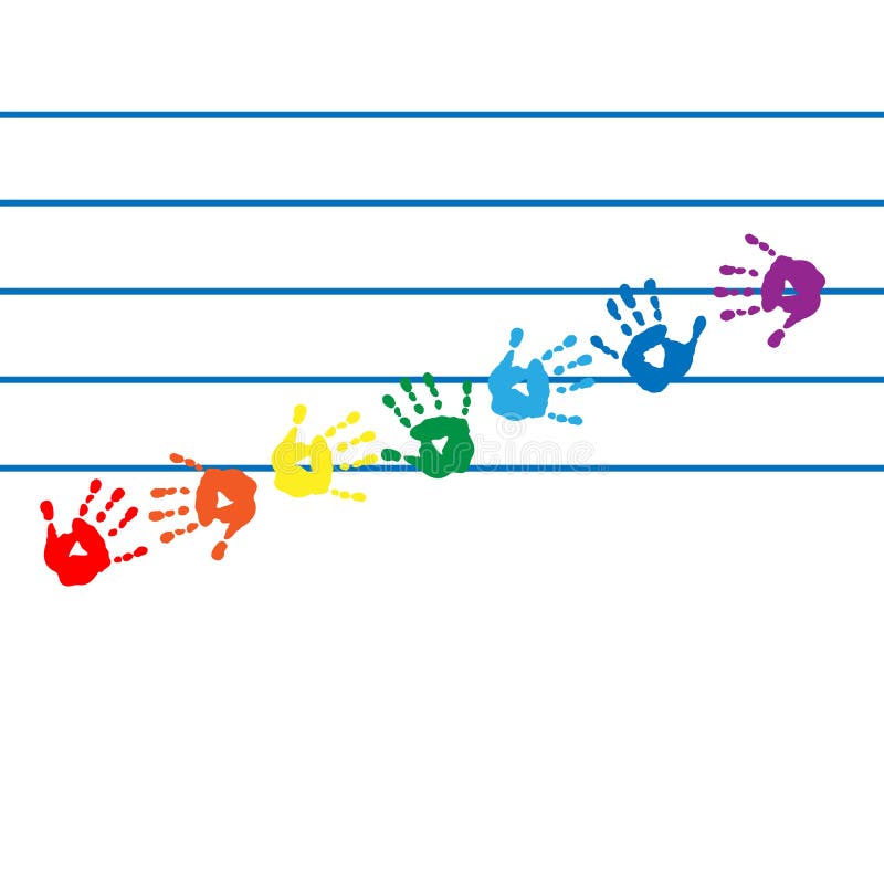 Notatki w postaci handprints kolorów tęcza ilustracja wektor Notatki w postaci handprints kolorów tęcza ilustracja wektor