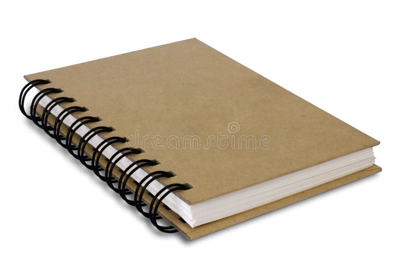 Notatnika przetwarzający okładkowy odosobniony papier przetwarza obraz stock