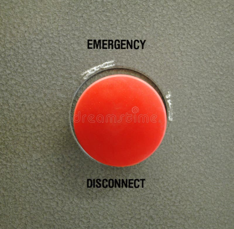 Emergency disconnect switch to cut all power to an electric laboratory at the College of Engineering. Emergency disconnect switch to cut all power to an electric laboratory at the College of Engineering.