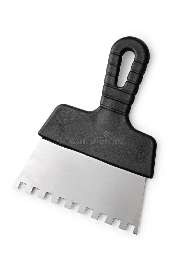 Notched Trowel Black Handle White Background Stock Photos Free