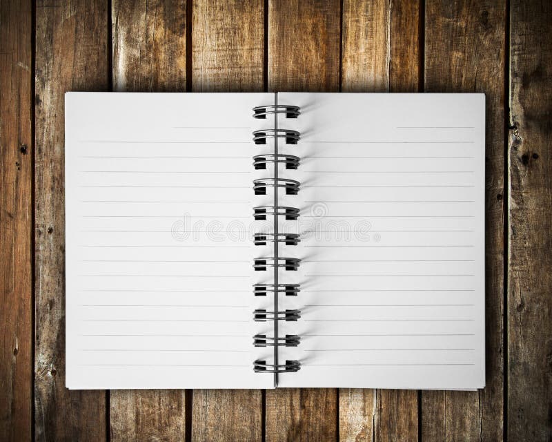 Note book on grunge wood