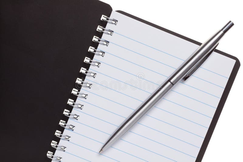 Note Book with pen stock photography