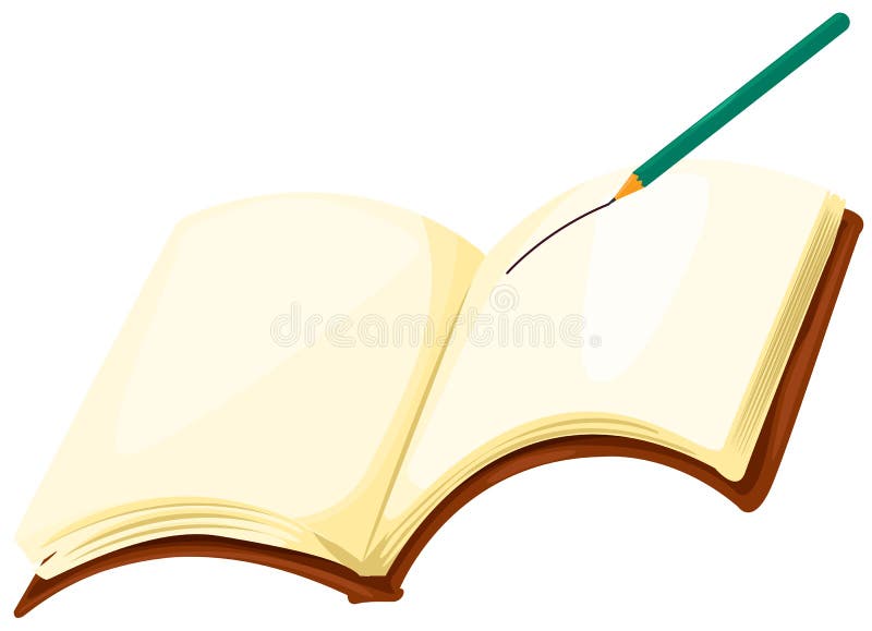 Note book with pencil royalty free illustration