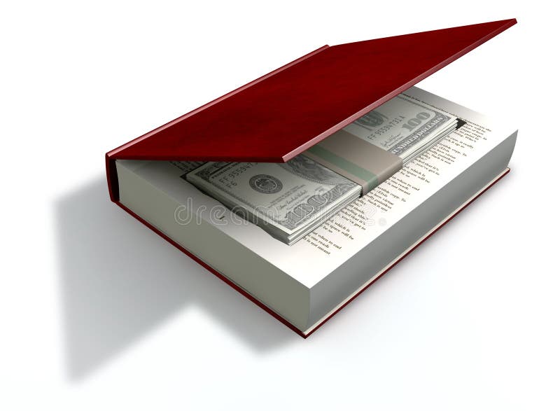 Note celate del dollaro americano in una parte anteriore del libro illustrazione vettoriale Note celate del dollaro americano in una parte anteriore del libro illustrazione vettoriale