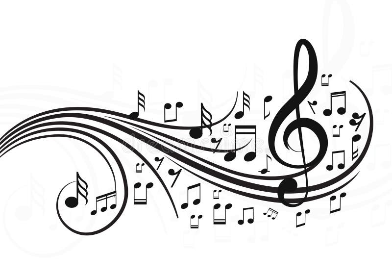Note di musica con le onde royalty illustrazione gratis Note di musica con le onde royalty illustrazione gratis