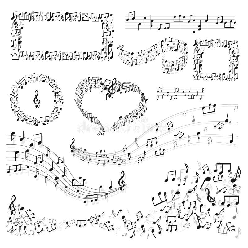 Note frames and decor music art melody or song royalty free illustration Note frames and decor music art melody or song royalty free illustration