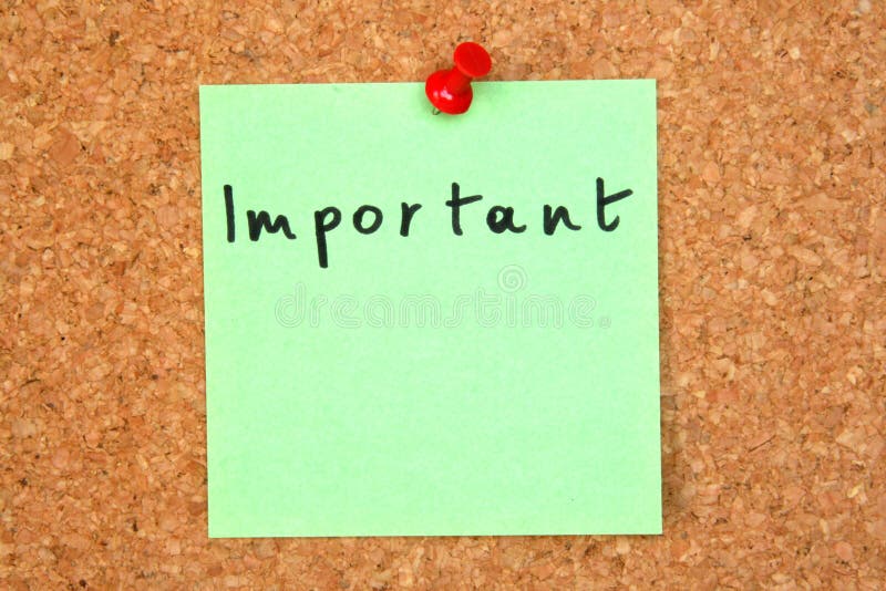 Note in order not to forget important things. Note in order not to forget important things