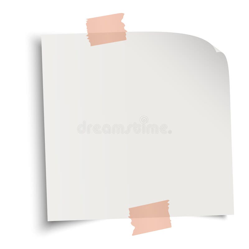 Note / Paper with Adhesive Strip Stock Vector Illustration of