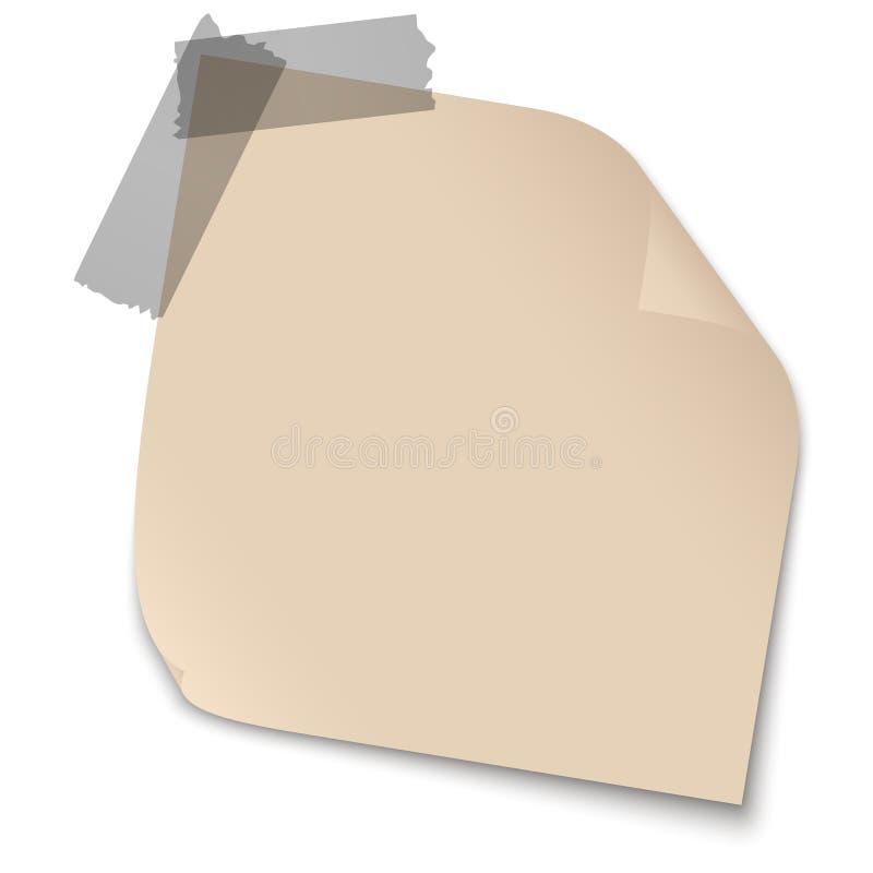 Note / Paper with Adhesive Strip Stock Vector Illustration of office