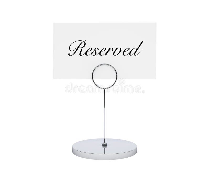 Note paper card holder with reserved sign