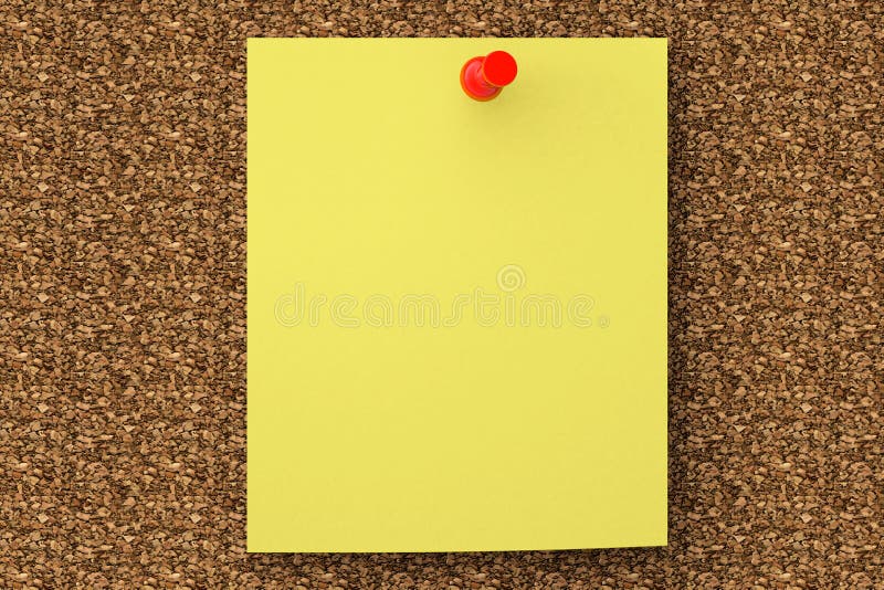 Note paper pined on cork board stock photos