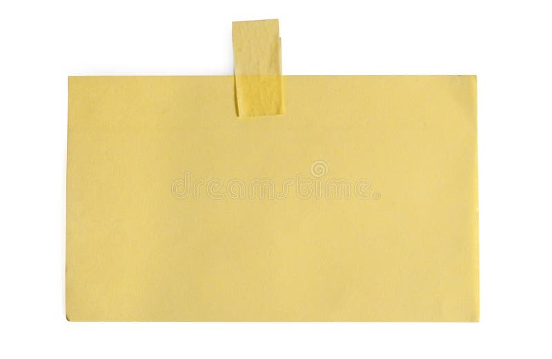 Note paper with tape stock photo. Image of empty, card 23320702