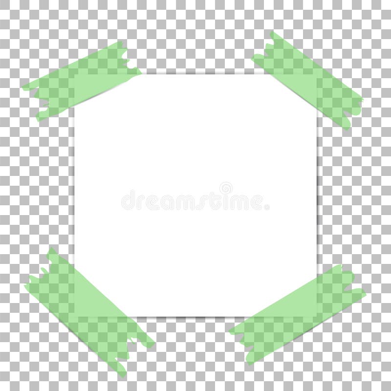 Note Papers. Blank Paper With Green Sticker On White Ba Stock Vector