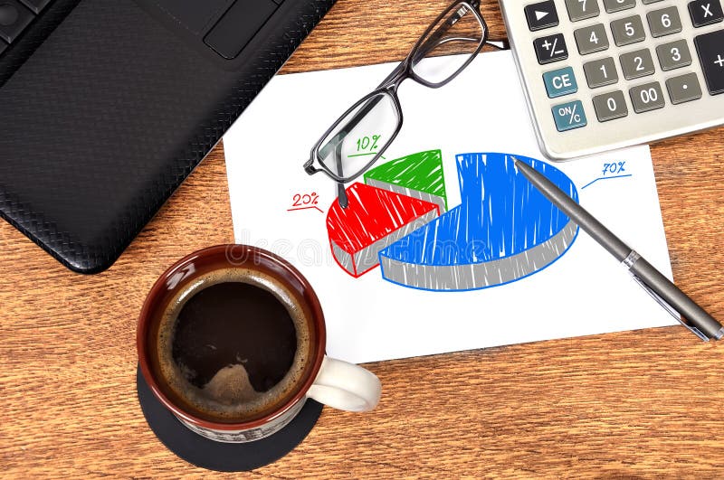Note pie chart stock image. Image of blank, graph, laptop 27827733