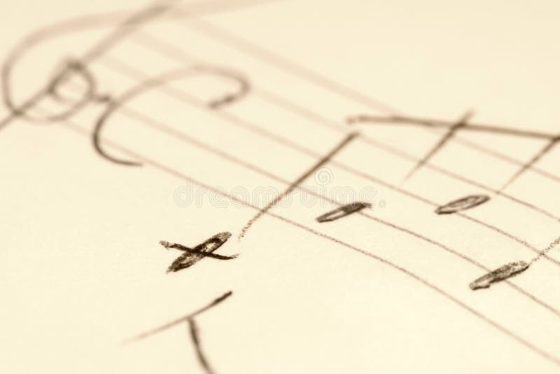 Note scritte a mano di musica