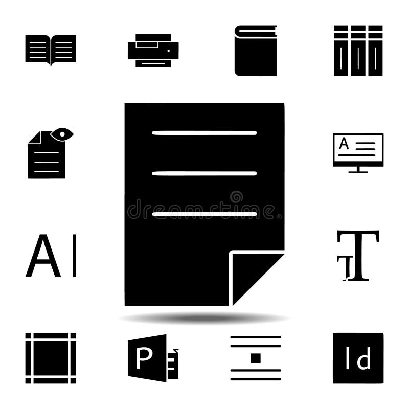 Note, text icon. Simple glyph, flat vector of Text editor set icons for UI and UX, website or mobile application royalty free illustration