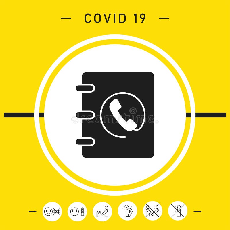 Notebook, address, phone book icon with handset symbol. Graphic elements for your design vector illustration