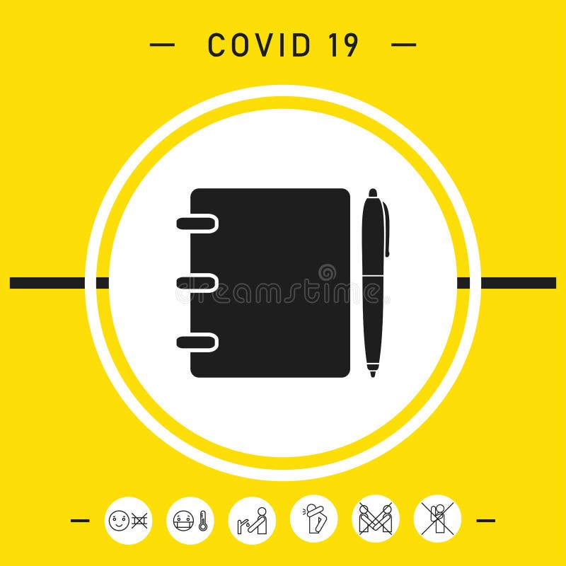 Notebook, address, phone book with pen symbol icon. Graphic elements for your design vector illustration