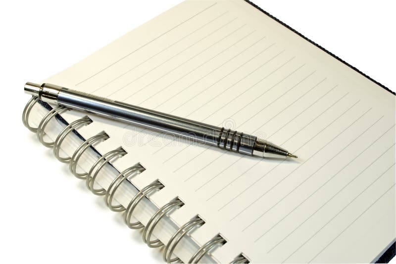 Notebook and ball pen. royalty free stock photo