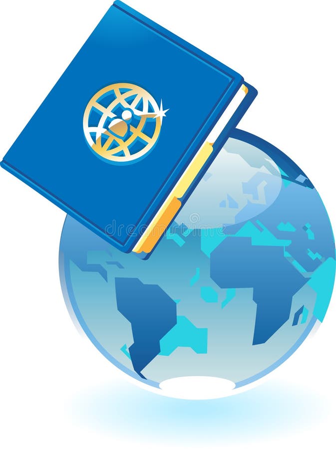 Notebook and blue globe concept