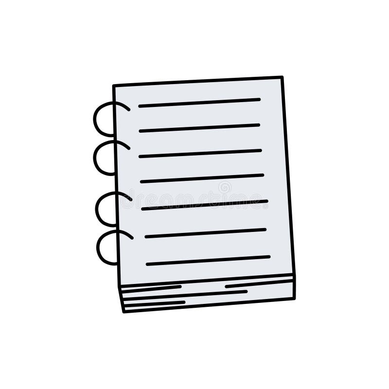 Notebook in Cartoon Style. Vector Illustration of Notepad Isolated on