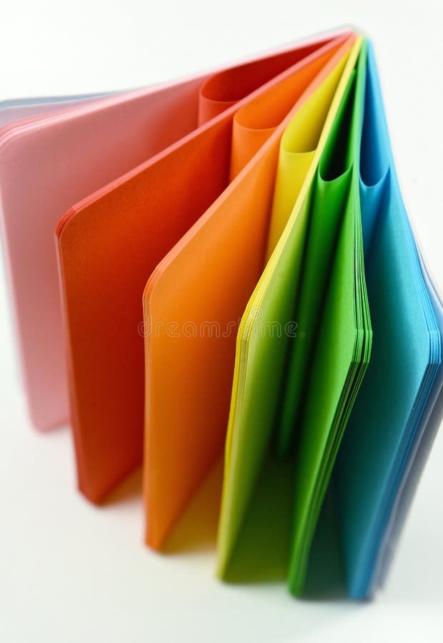 Notebook with Colored Sheets Stock Photo - Image of yellow, white: 79641202
