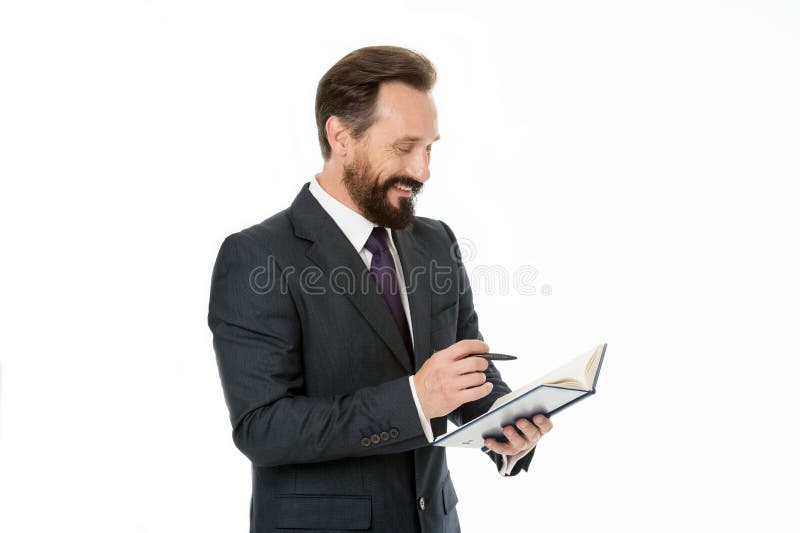Notebook concept. Businessman make notes in notebook. Man write business strategy in notebook. Working with notebook stock image Notebook concept. Businessman make notes in notebook. Man write business strategy in notebook. Working with notebook stock image