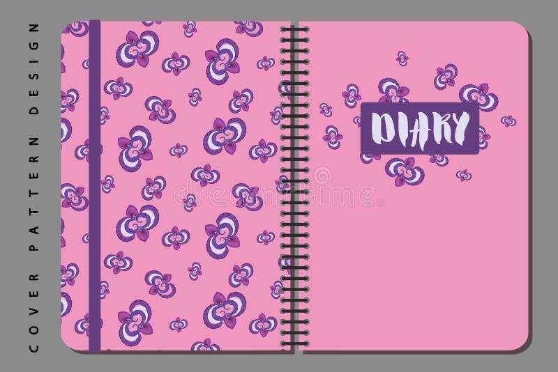 Notebook and Diary Cover Design for Print with Pattern Included. Stock