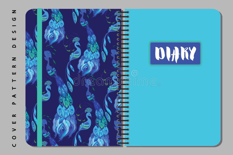 Notebook and Diary Cover Design for Print with Seamless Pattern