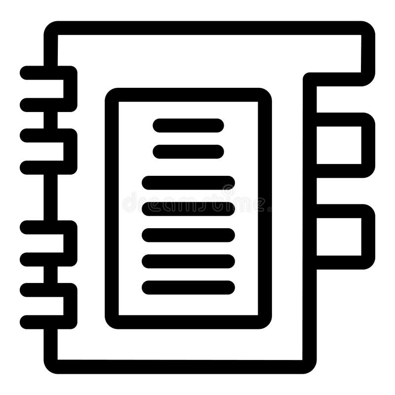 Notebook icon representing writing, note taking, and journaling royalty free illustration