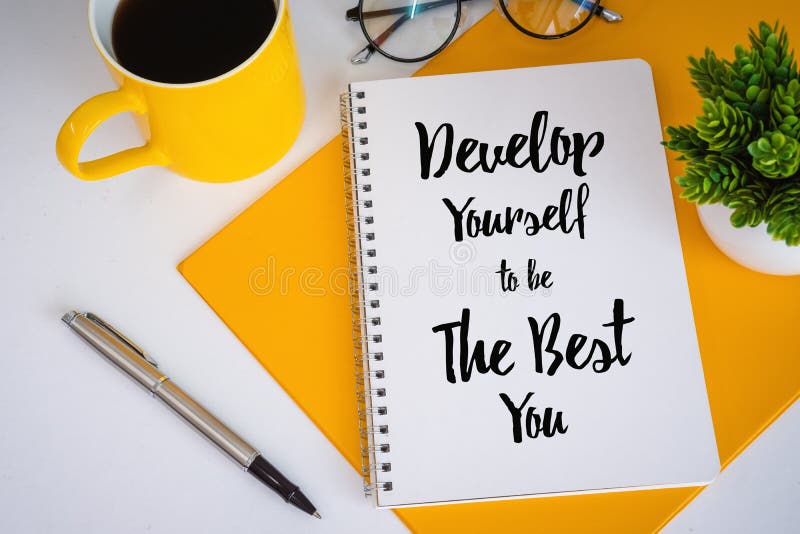 Notebook With Inspirational and Motivational Quote stock photography