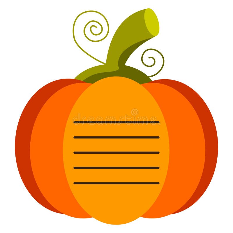 Notebook labels. Drawing of a pumpkin. Note labels. Baby stickers. School stickers. Vector illustration royalty free illustration