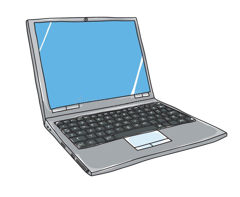 Notebook Laptop Cute Hand Drawn Vector Art Illustration Stock Vector ...
