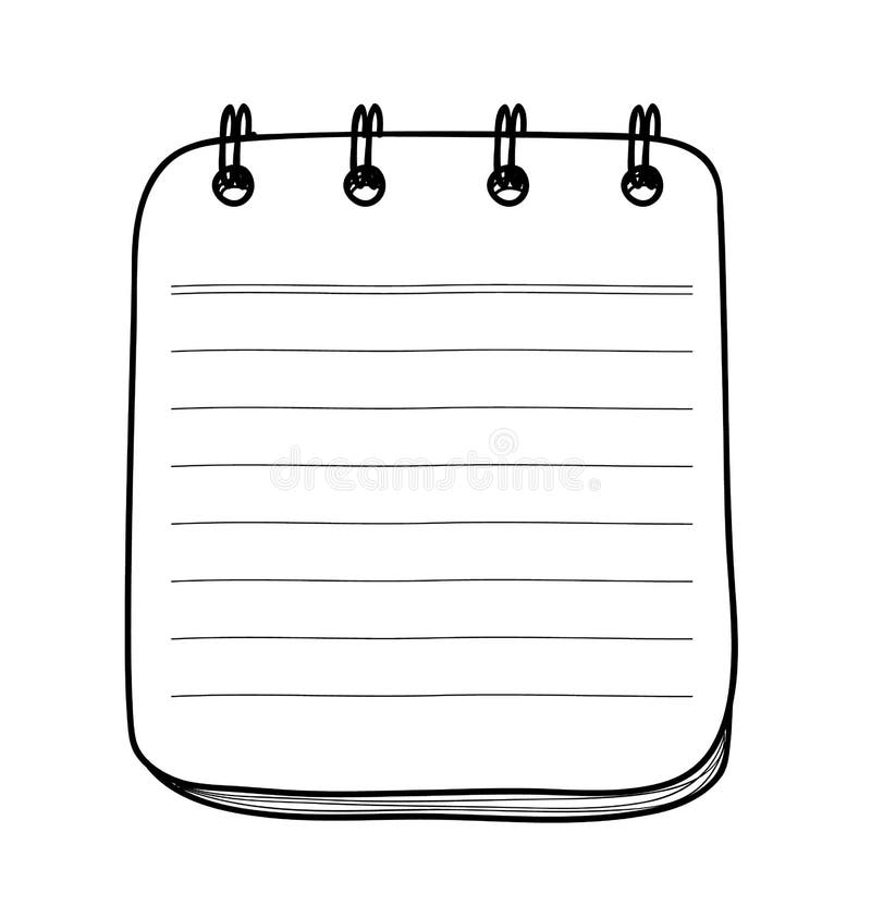 Notebook Line Art Hand Drawn Illustration Stock Vector Illustration