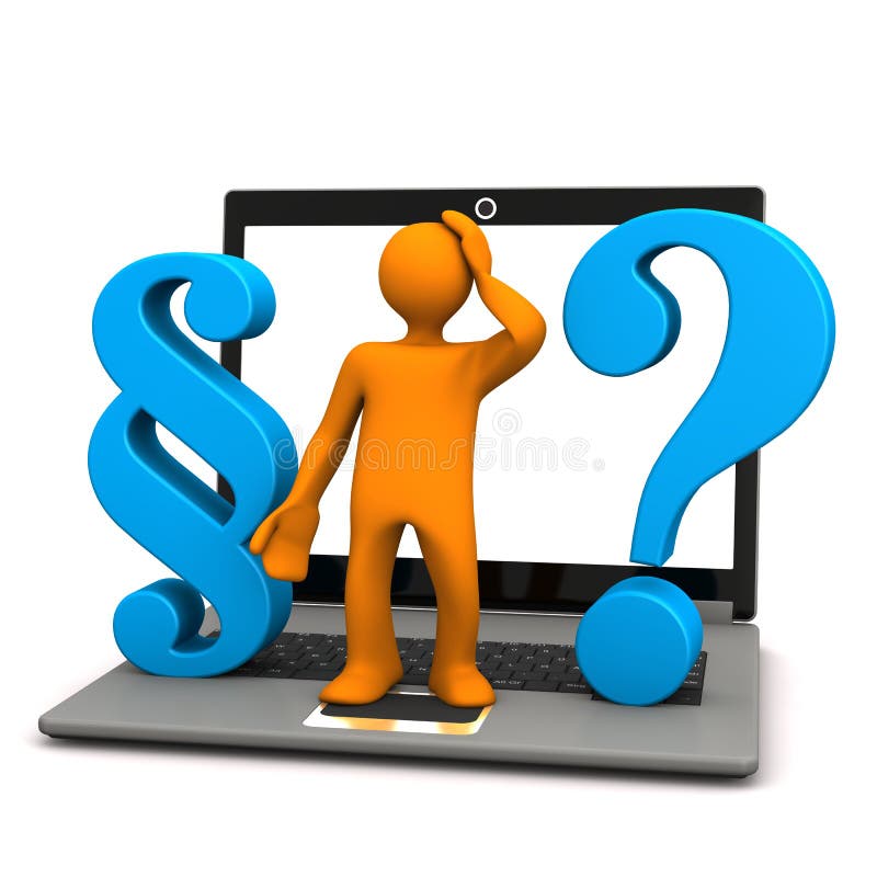 Notebook Manikin Paragraph Question stock illustration