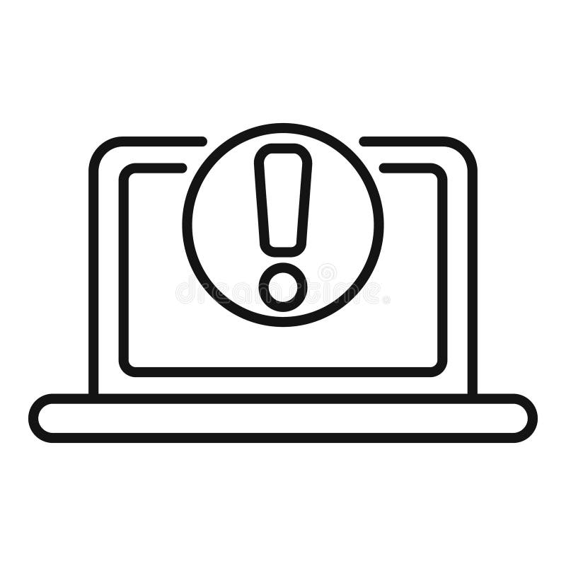 Notebook mit Symbol für Warnhinweis stock abbildung