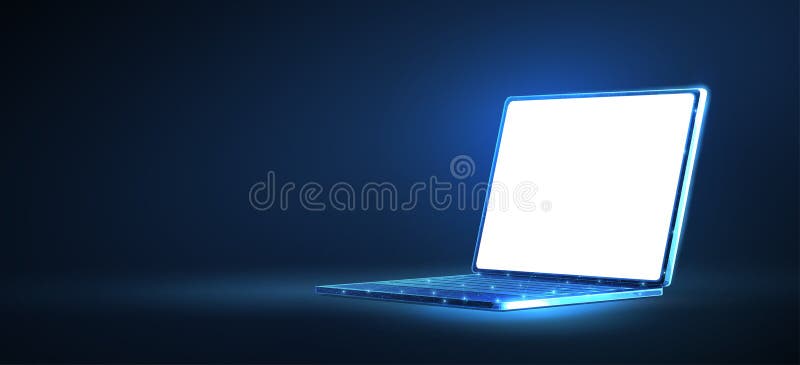 Notebook mit weißem Bildschirm. Desktop-Bildschirm Notebook PC Schreibtisch Web-Display stock abbildung
