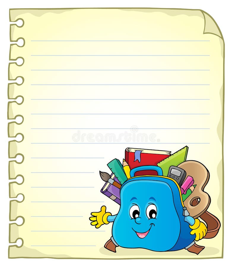 Notebook page with schoolbag 2