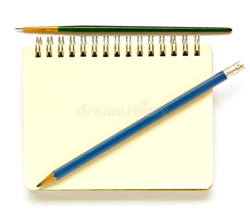 Paintbrush and pencil stock image. Image of tools, instruments 12813421